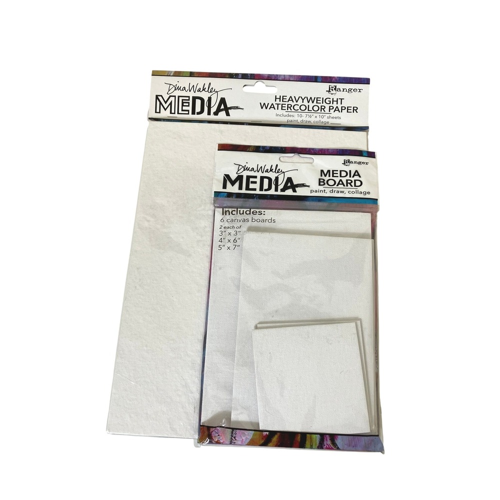 Dina Wakley‎ Media Board & Heavyweight Watercolor Paper Lot New Mixed Media Art